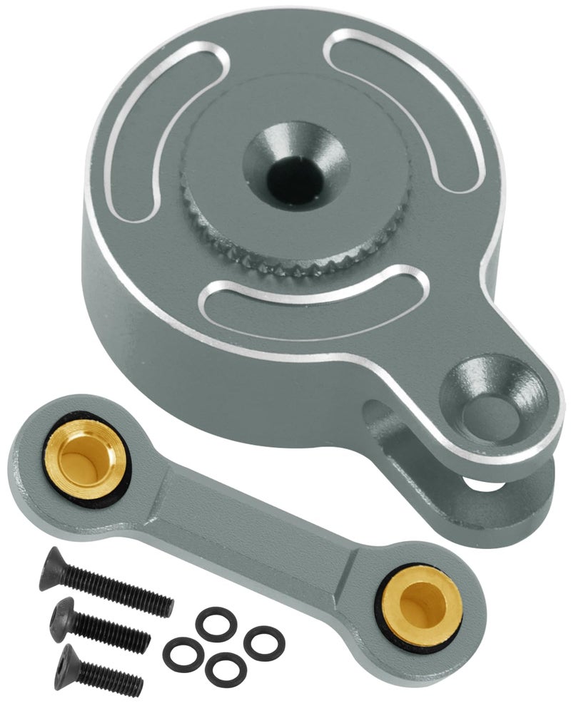 RCHuiWow RC Servo Saver Set 25T ترقيات جزء لـ 1/10 Big Rock 3S BLX، Granite/Senton 3S BLX & Mega550، Kraton/Outcast 4S BLX، 1/8 Typhon 3S BLX & Mega550، سبيكة ثابتة وصلة توجيه مؤازرة، تيتانيوم - Image 1